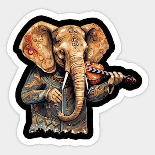 Elephant playing violin Sticker